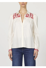 Dear John Denim Dear John Nasrin Novelty Shirt Whitecap Gray with Embroidery