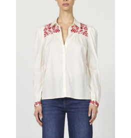 Dear John Denim Dear John Nasrin Novelty Shirt Whitecap Gray with Embroidery