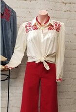 Dear John Denim Dear John Nasrin Novelty Shirt Whitecap Gray with Embroidery