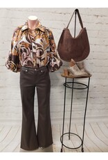 Melia Button Down Raglan Puff Sleeve Top