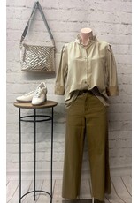 Alvira Stripe Stand Up Collar Top Alvira Stripe Stand Up Collar Top