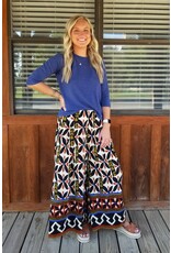 Reyna Tribal Motif Block Print Wide Leg Pants