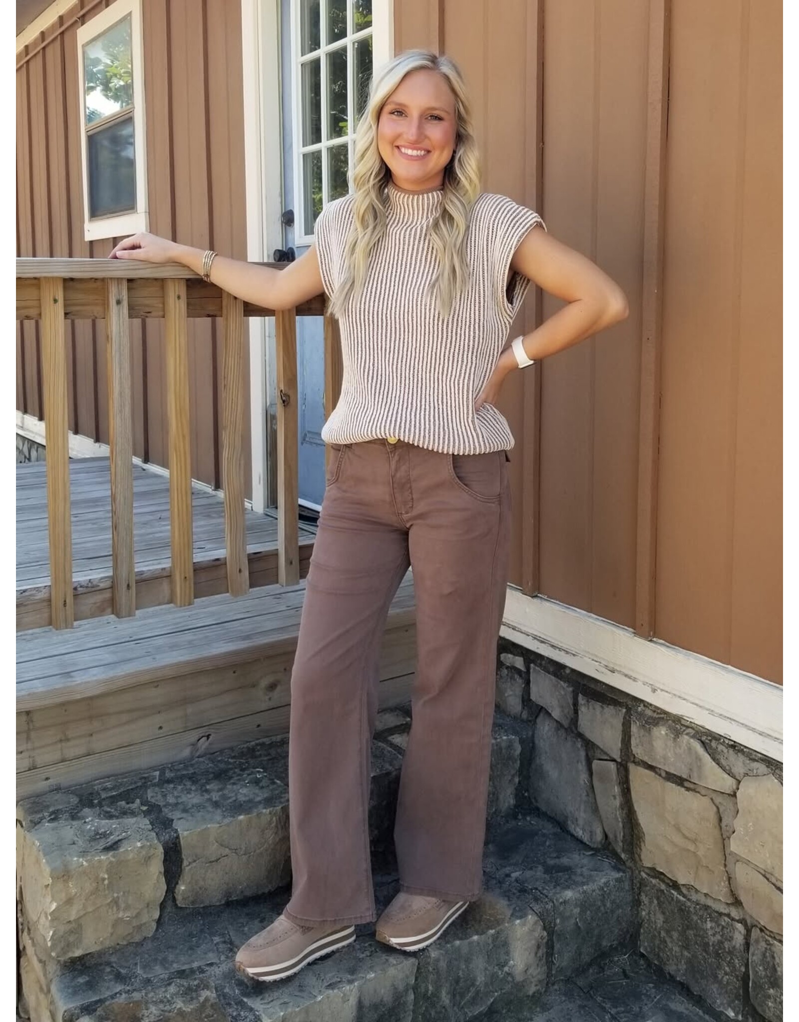 Belinda Two Tone Ribbed Knit Sweater