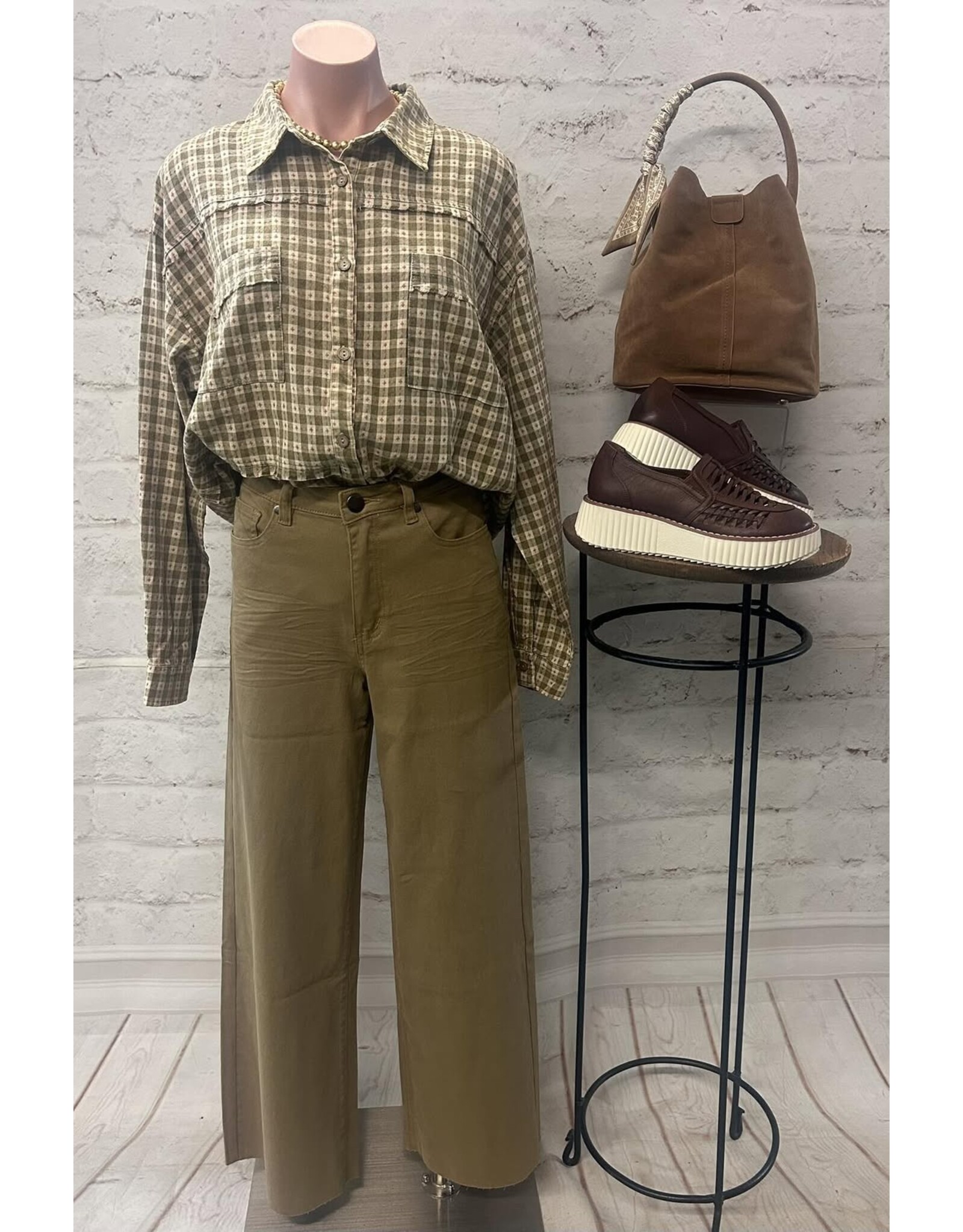 Charlie Check Button Down Washed Shirt