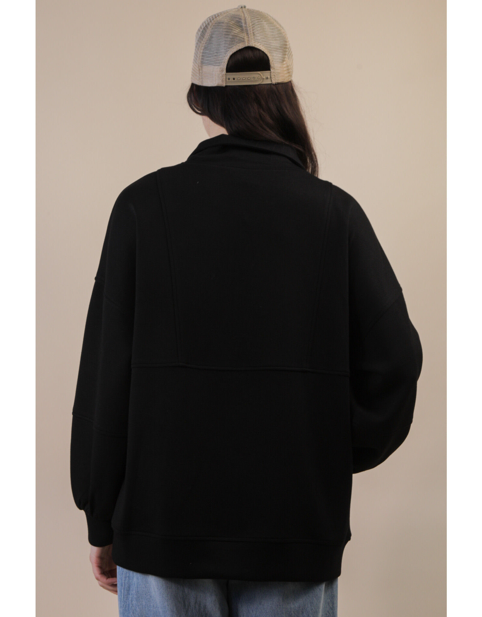 Bellah Half Zip Up Casual Comfy Knit Top