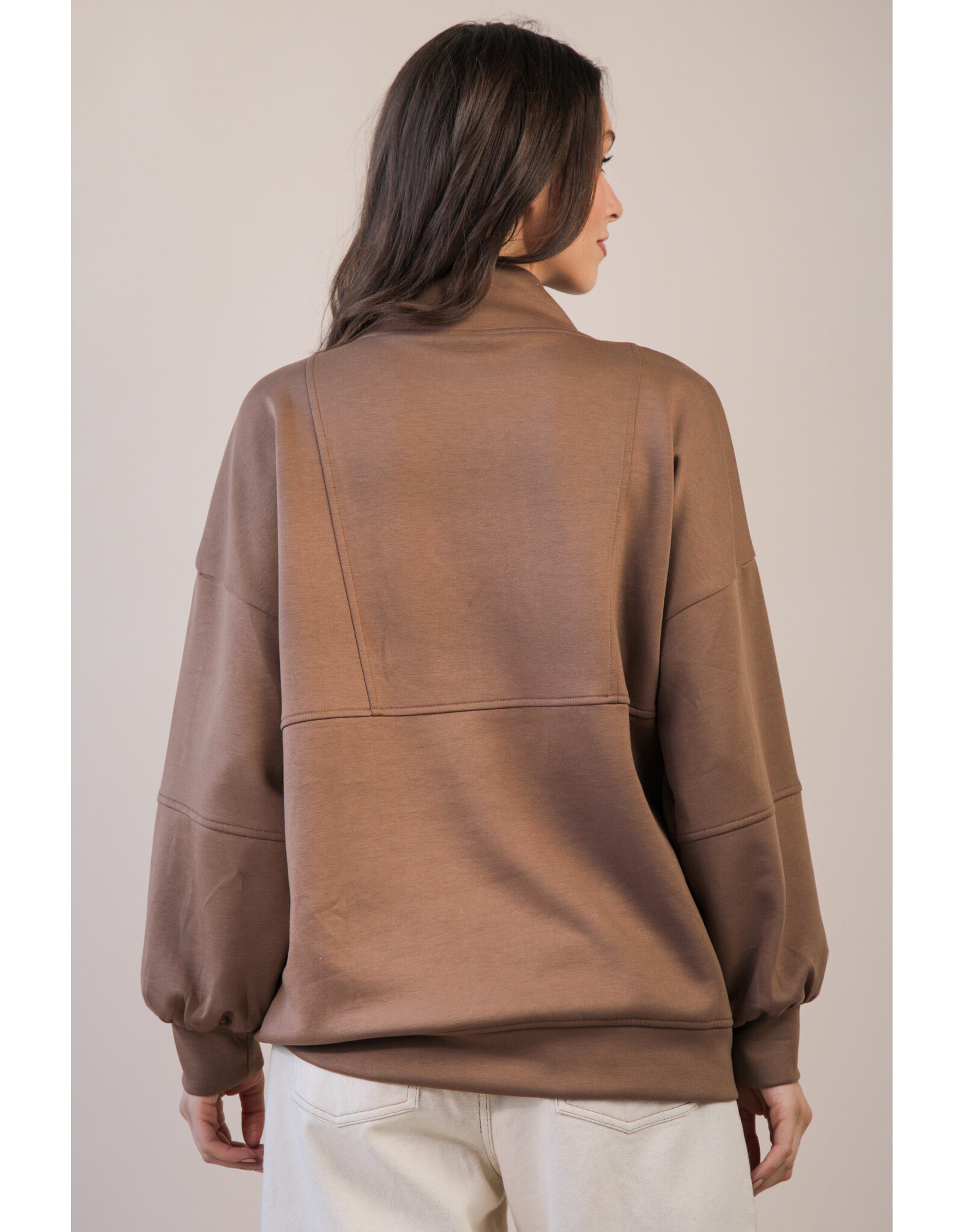 Bellah Half Zip Up Casual Comfy Knit Top