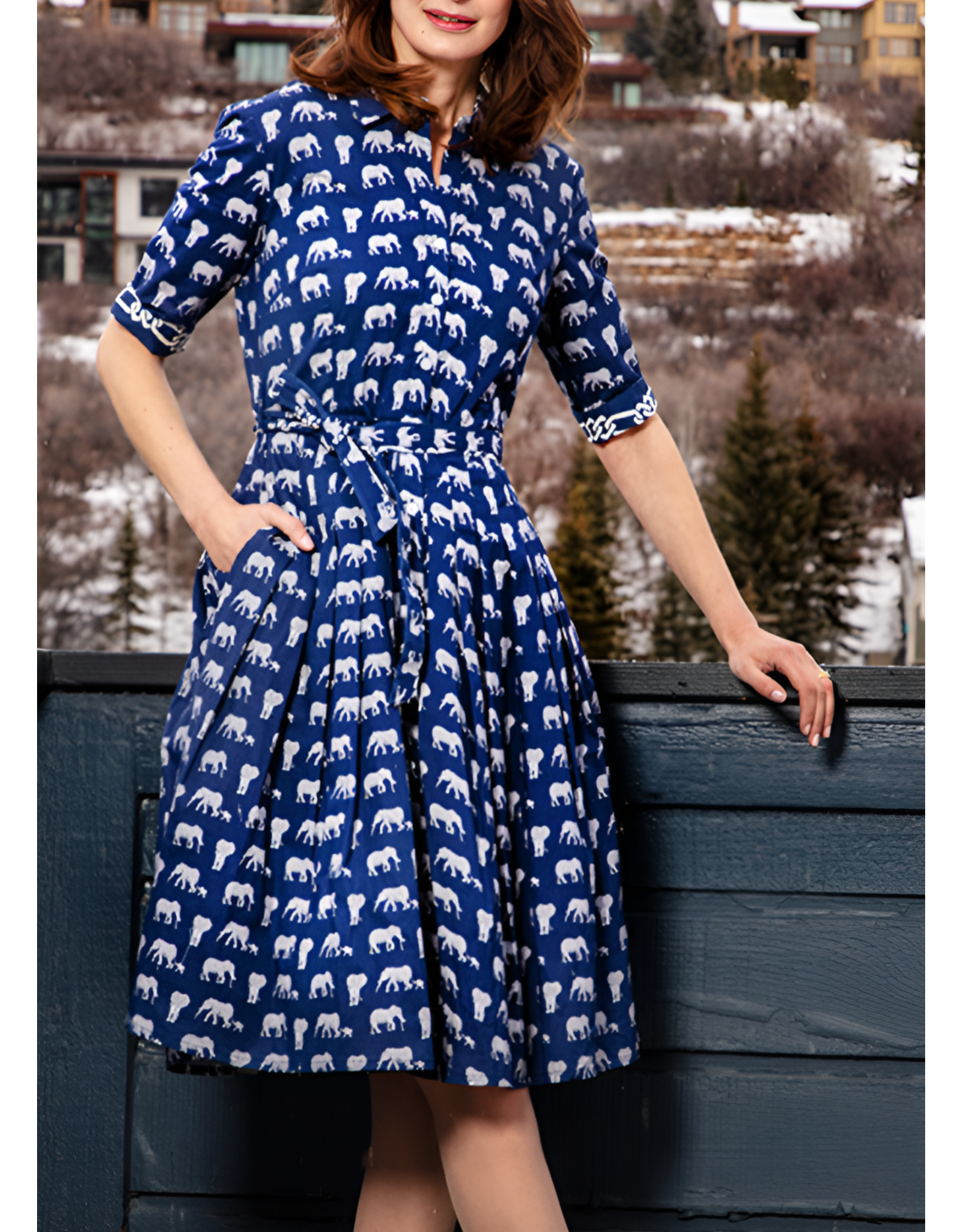 Dizzy Lizzie Mrs. Maisel Dress with Baby Elephants