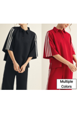 Hannah Half Sleeve Polo Sweatshirt