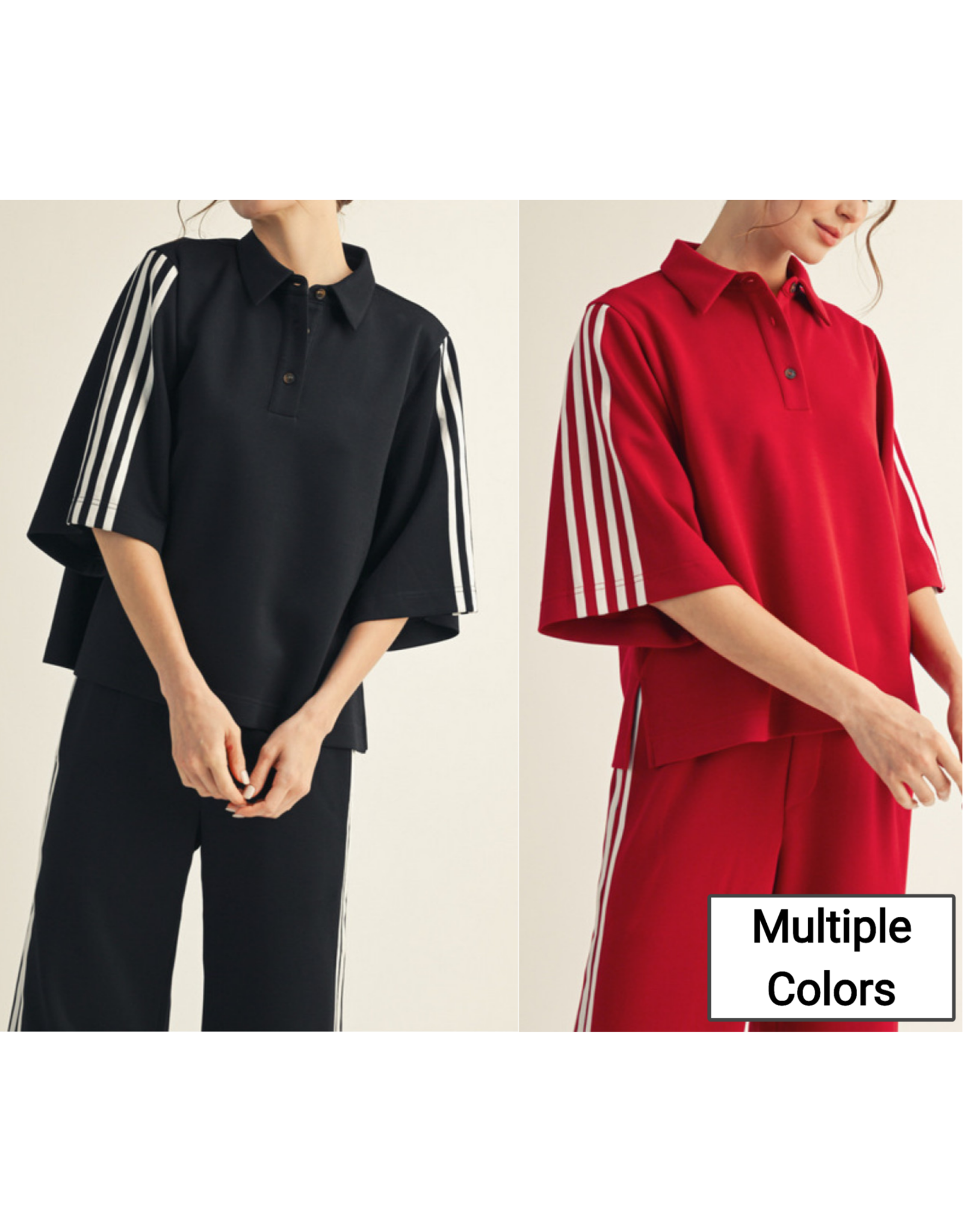 Hannah Half Sleeve Polo Sweatshirt