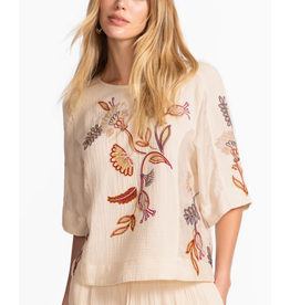 Johnny Was Johnny Was Mixed Media Dolman Blouse - Gineva