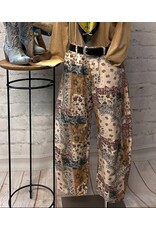 Boho Patchwork Barrel Leg Pants Boho Patchwork Barrel Leg Pants