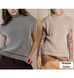 Belinda Two Tone Ribbed Knit Sweater