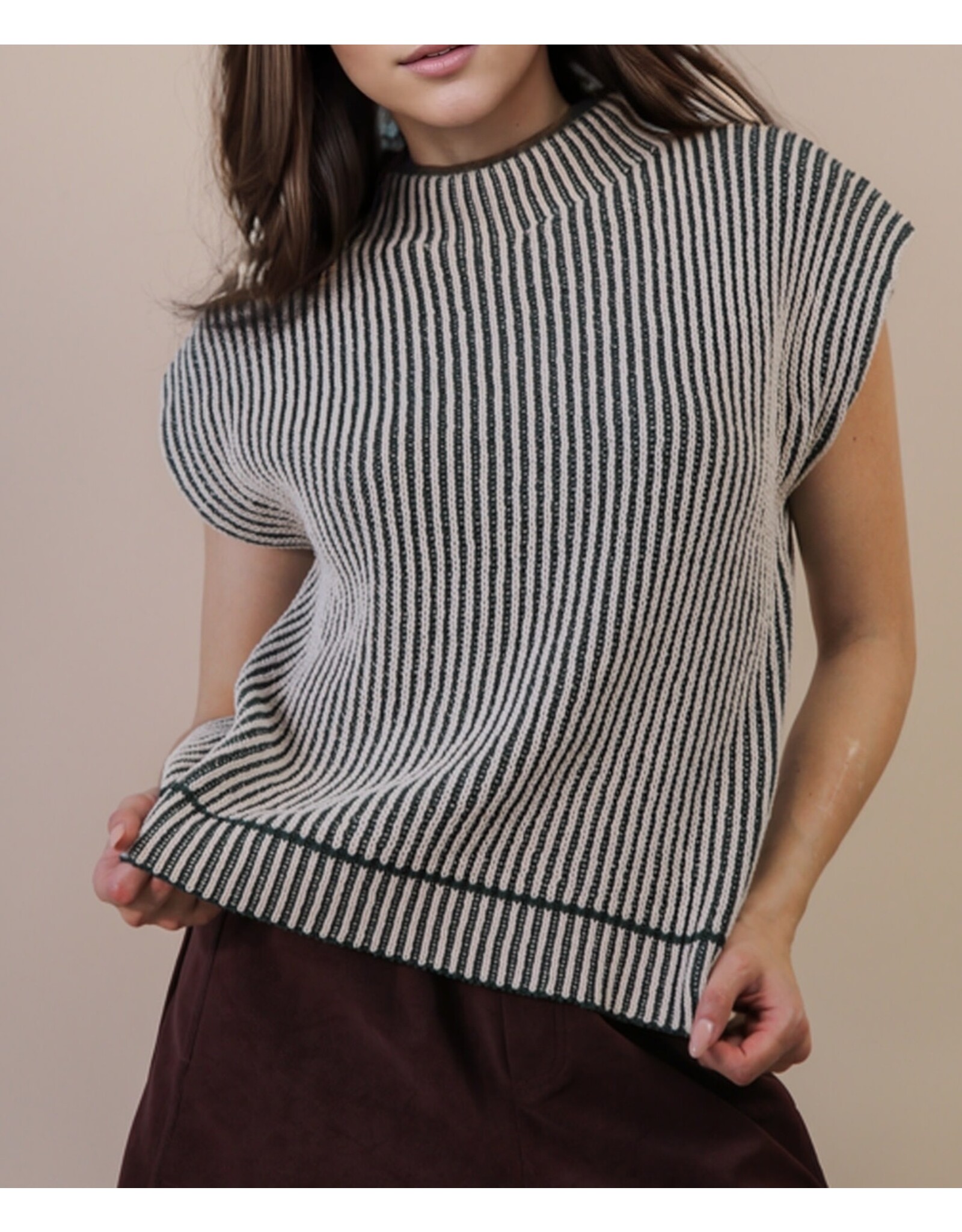 Belinda Two Tone Ribbed Knit Sweater