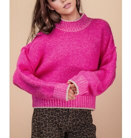 Ollie Pink Oversized Mock Neck Sweater