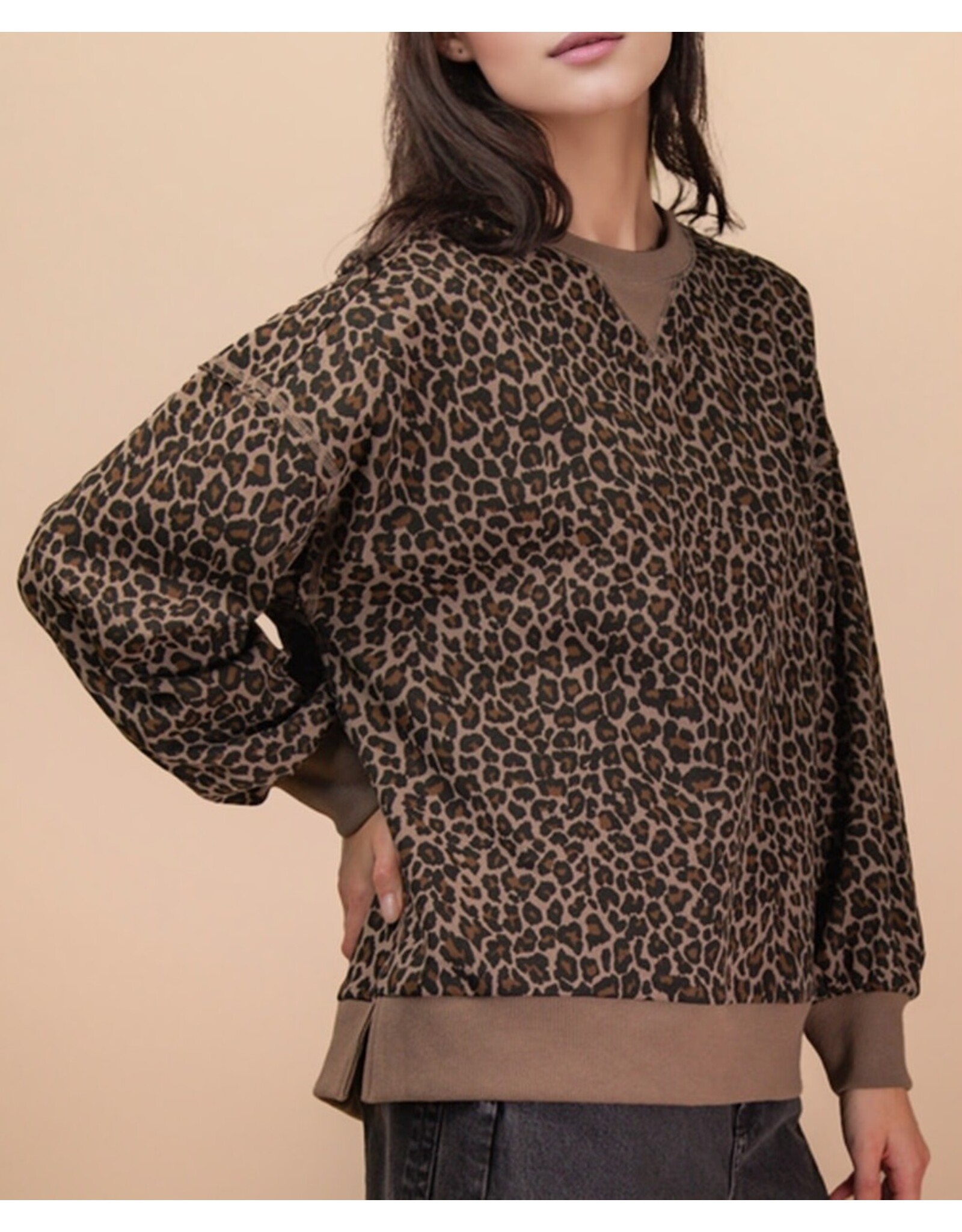 Cocoa Leopard Knit Casual Top