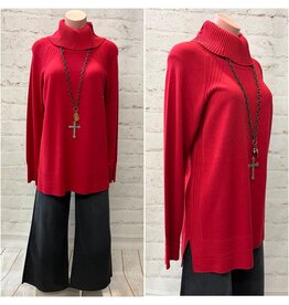 Tribal Tribal Raglan Sleeve Cowl Neck Sweater with Front Stitch Pattern