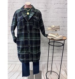 Tribal Tribal Boucle Plaid Jacket with Notch Collar