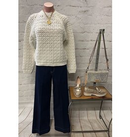 Dear John Denim Dear John Sarafina Crew Neck Long Sleeve Eyelet Sweater