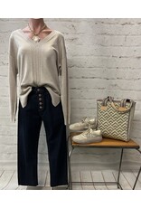 Tribal Tribal Long Sleeve V-Neck Sweater with Cable Knit Detail Tribal Tribal Long Sleeve V-Neck Sweater with Cable Knit Detail