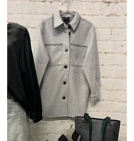 Tribal Tribal Button-Up Coat with Blanket Stitching