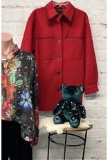 Tribal Tribal Button-Up Coat with Blanket Stitching Tribal Tribal Button-Up Coat with Blanket Stitching