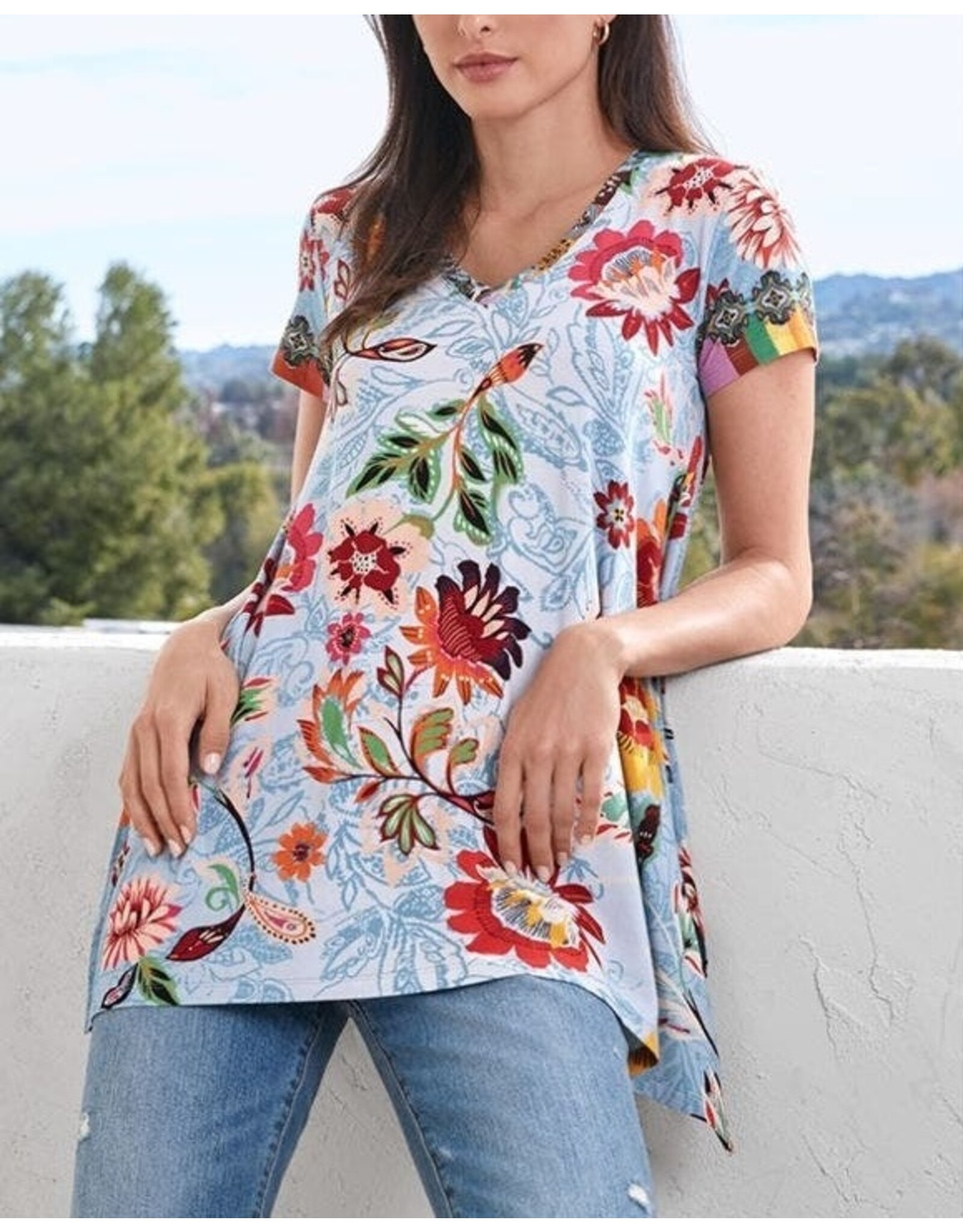 Johnny Was Johnny Was Rainbow Floral Drape Tunic