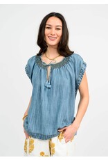 Ivy Jane Ivy Jane Smock Neck Denim Top