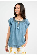 Ivy Jane Ivy Jane Smock Neck Denim Top