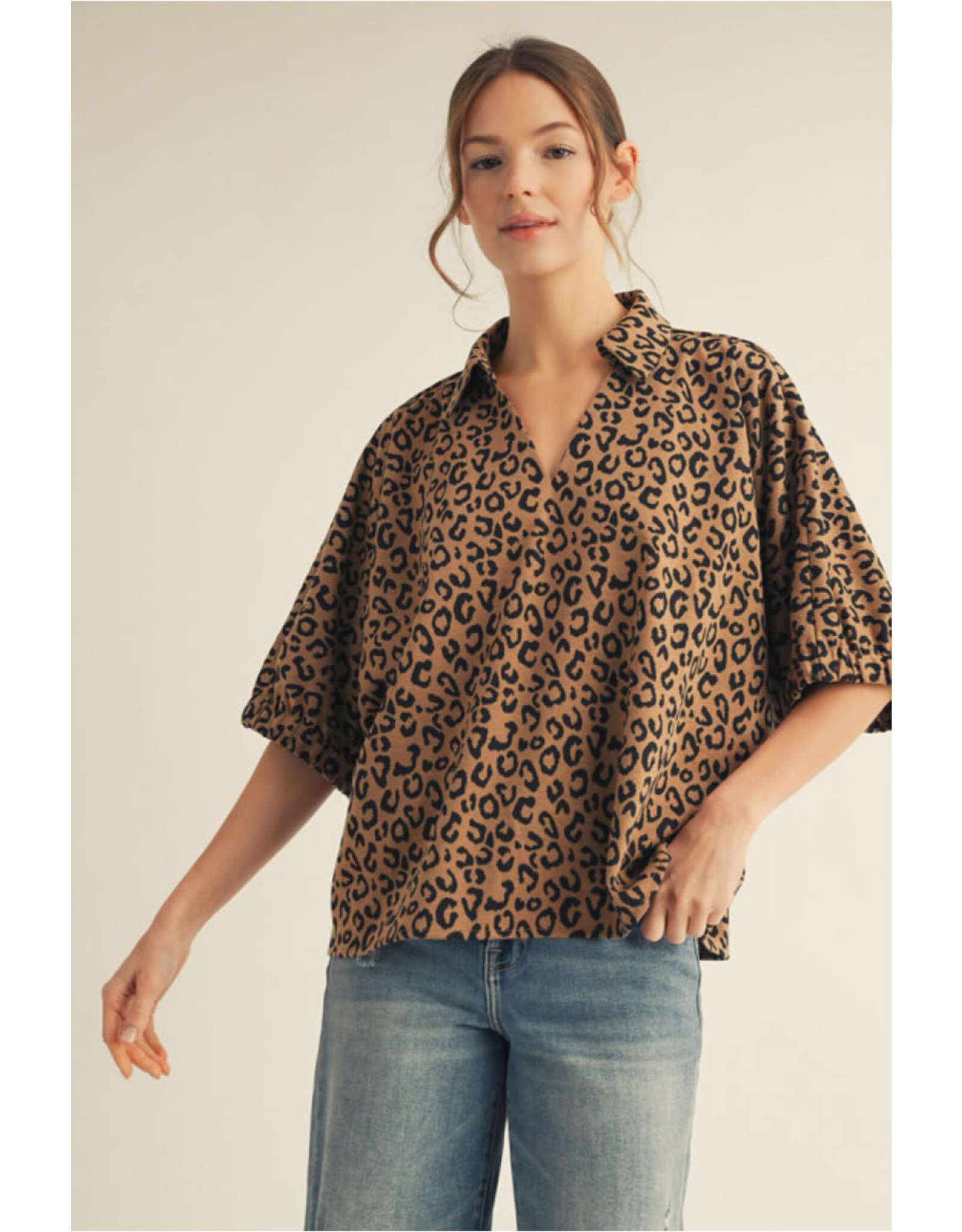 Natalia Leopard Loose Fit Top