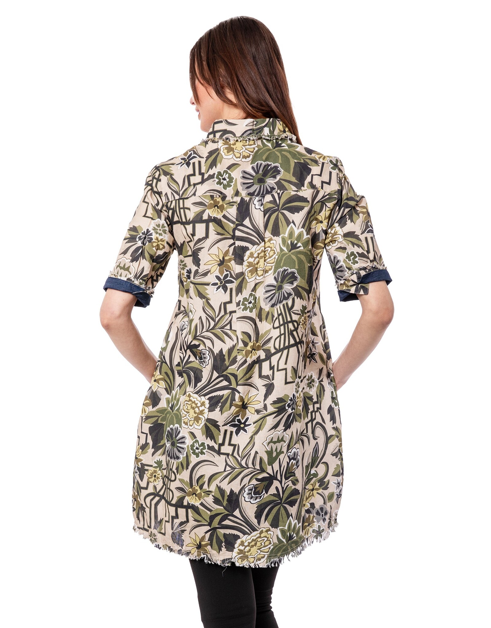 Dizzy Lizzie Chatham Dress Neutral Floral Tapestry Print