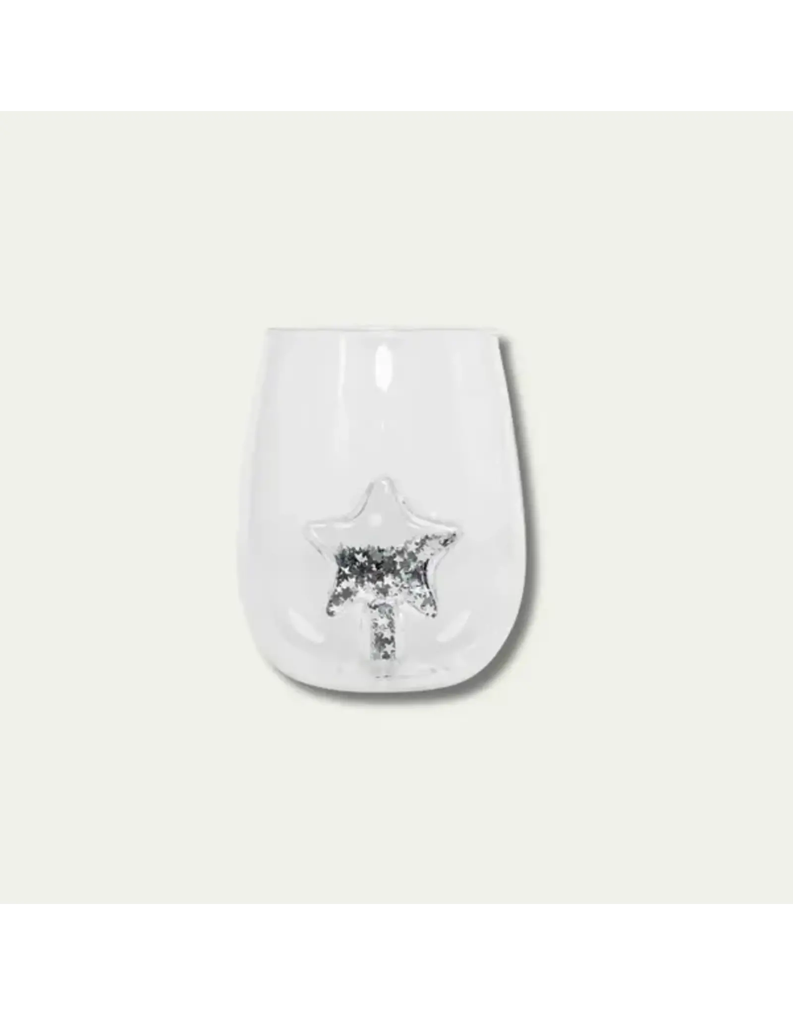 Jeanne Fitz Glitter Star Stemless Wine Glass Set of 4