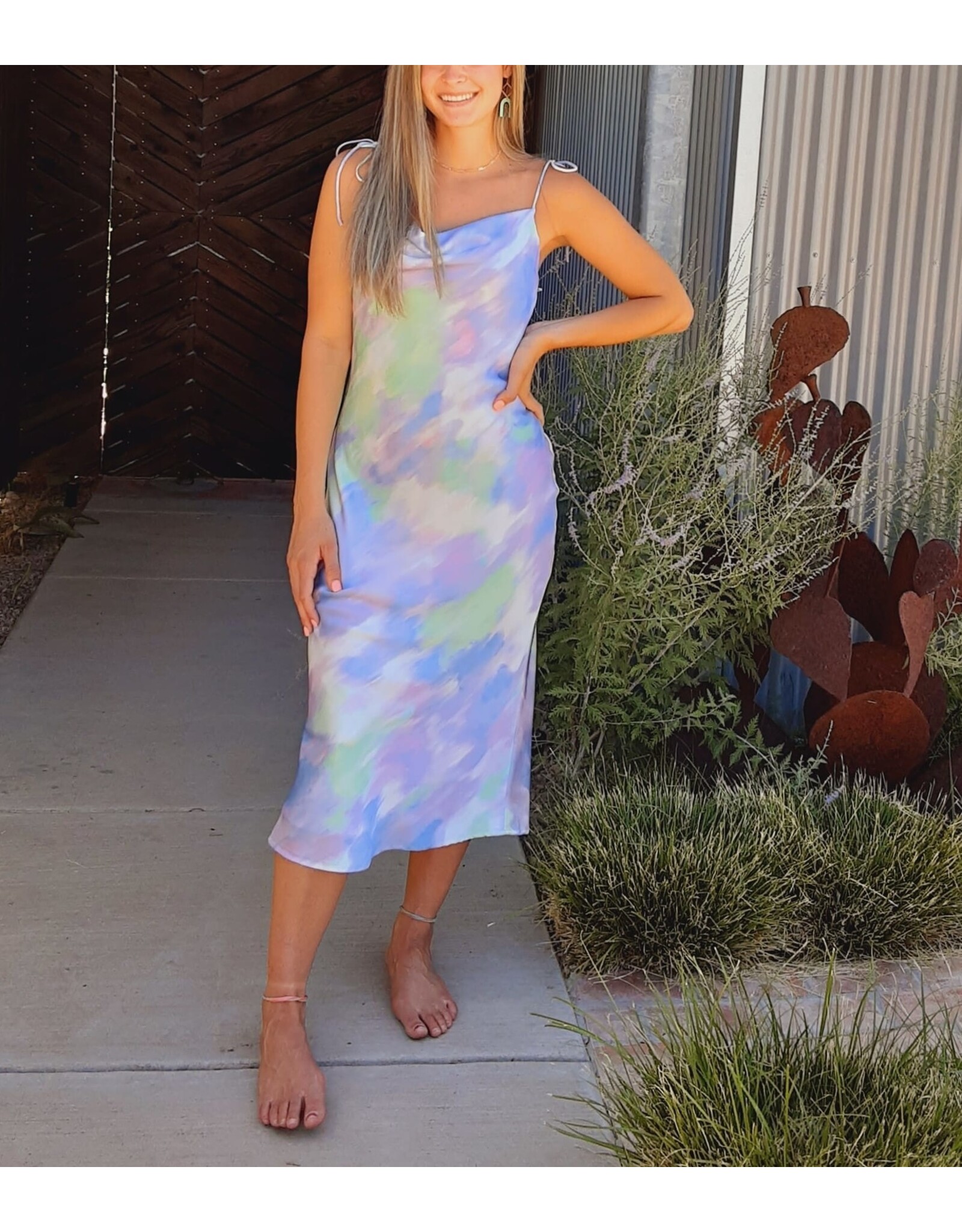 Coalinga Printed Cowl Neck Dress
