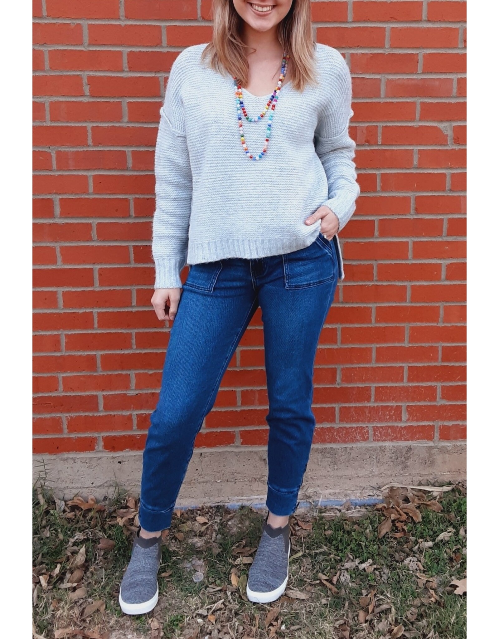 Sunray V-Neck Heather Sweater