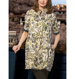 Dizzy Lizzie Chatham Dress Neutral Floral Tapestry Print