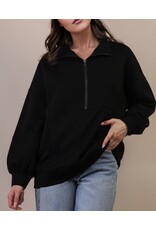 Bellah Half Zip Up Casual Comfy Knit Top