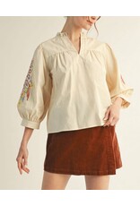 Silvana Embroidered Sleeve Top