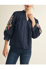 Silvana Embroidered Sleeve Top