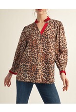 Alisha Leopard V-Neck Top
