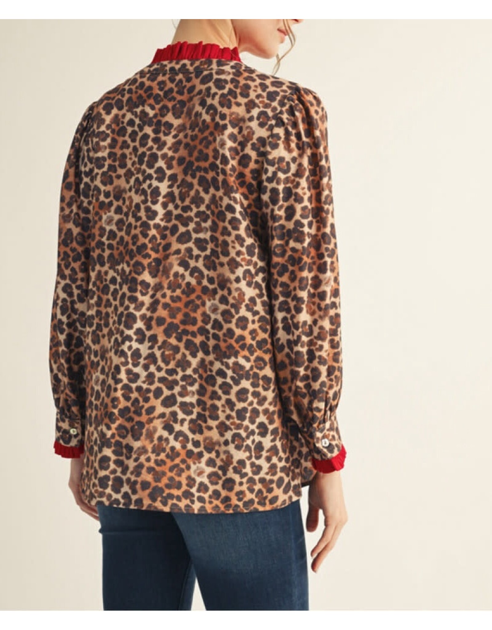 Alisha Leopard V-Neck Top