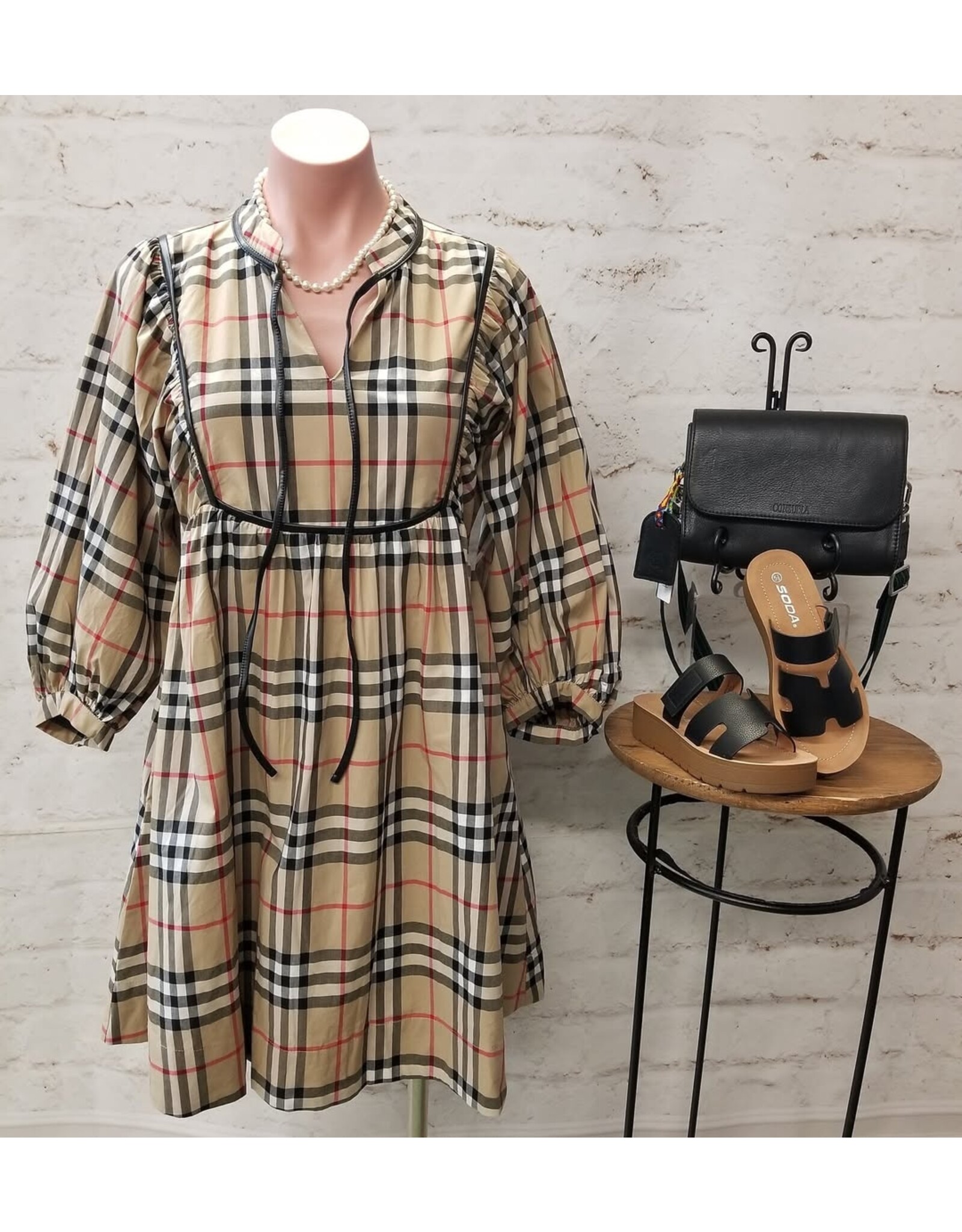 Burberryesque Babydoll Dress