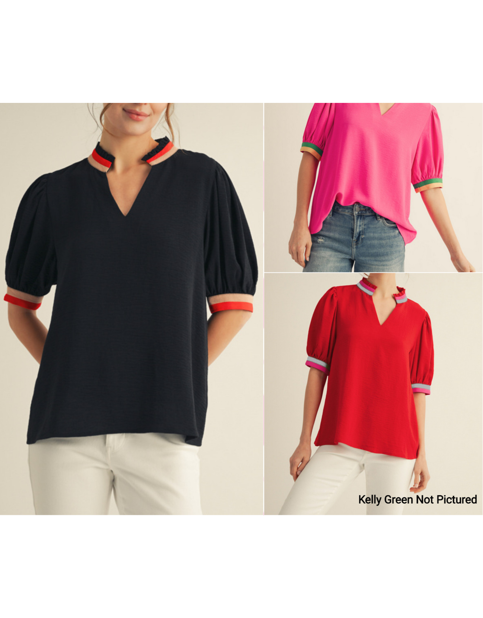 Elletra Stripe Accent Top