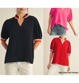 Elletra Stripe Accent Top