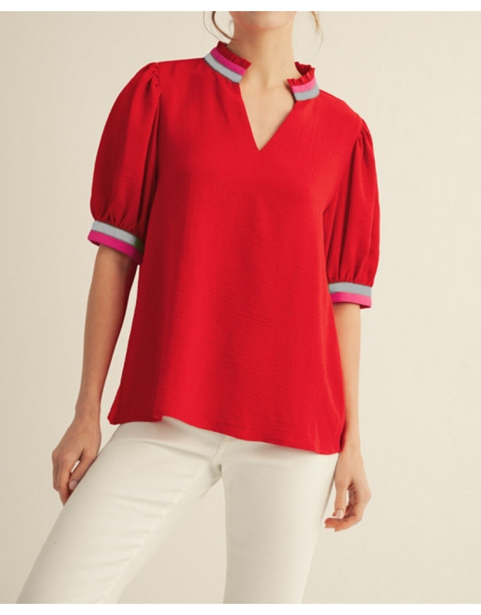 Elletra Stripe Accent Top