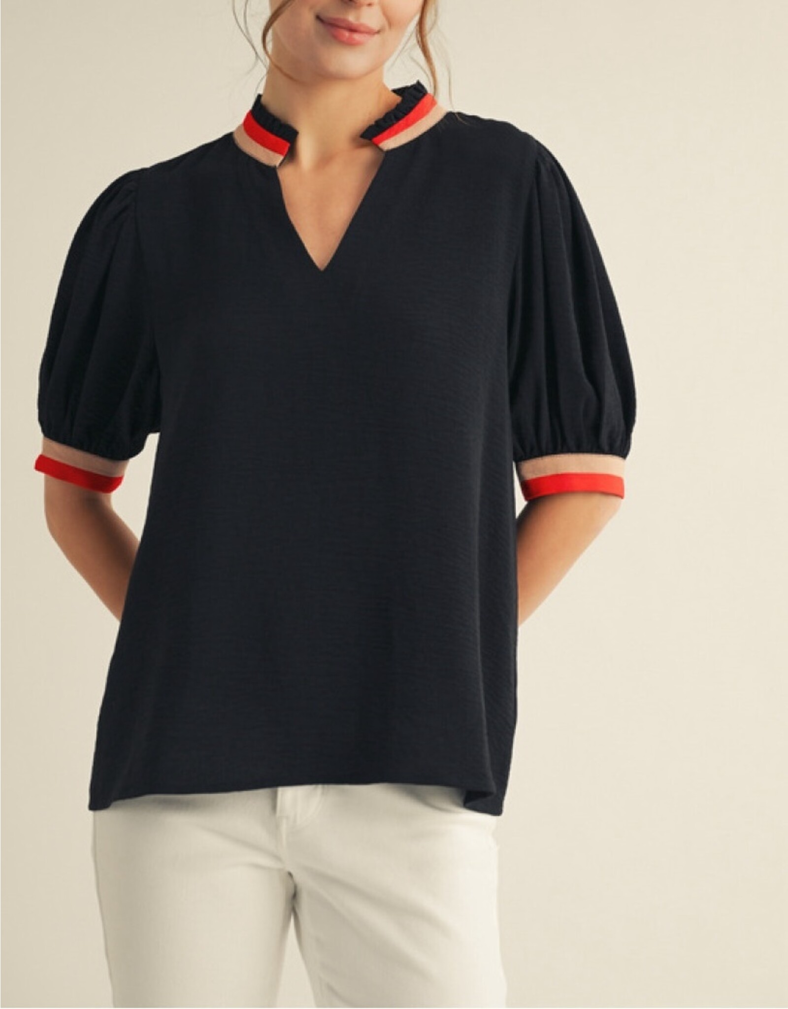 Elletra Stripe Accent Top