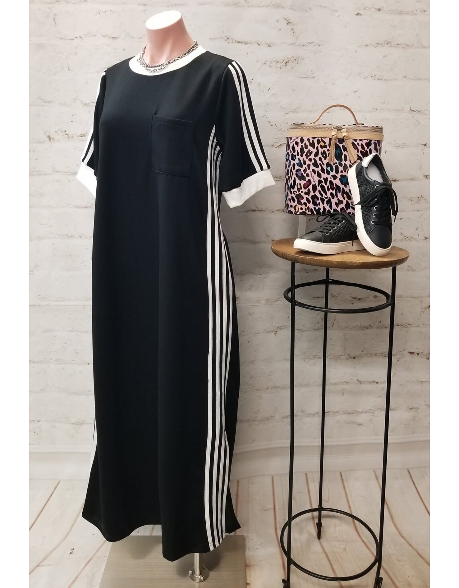 Andrea Racer-Stripe Maxi Dress