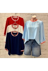 Meagan 3/4 Peasant Sleeve Top Meagan 3/4 Peasant Sleeve Top