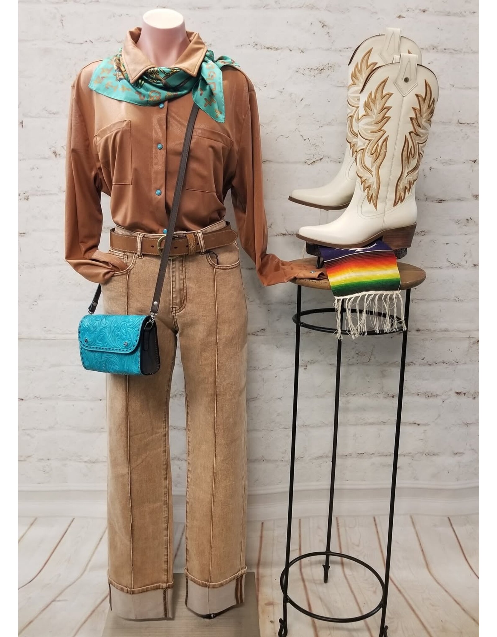 Leather Lux Pearl Snap Shirt