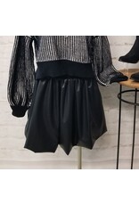 Francine Faux Leather Mini Bubble Skirt Black