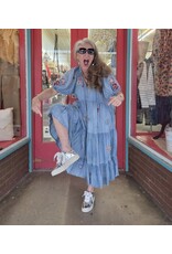 Josie Embroidered Denim Dress