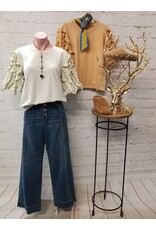 Eli Ruffle Sleeve Mineral Wash Top